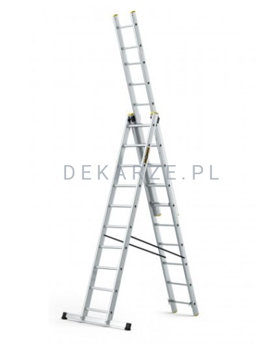 Drabina aluminiowa 3-elementowa Drabest DRA0005 10 szczebli PRO